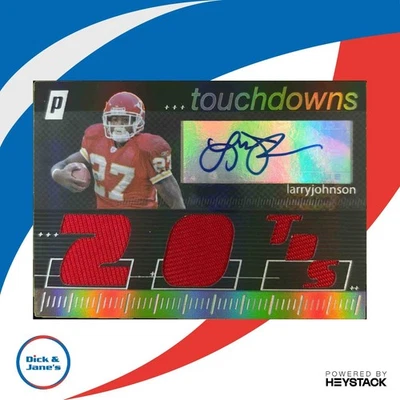 2006 Topps Paradigm Larry Johnson Career Highs TDs Triple Jersey Auto 98/99 KC - Image 1 of 4