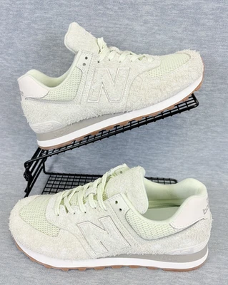 New Balance 574 Gum Sole Sneakers Womens 9.5 Grey Mint Green Suede Lifestyle - Image 1 of 4