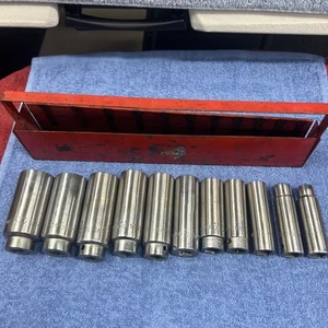 MAC Tools 11 piece VD Series 1/2” Drive 12 Point Deep SAE Socket Set USA W/Case - Picture 1 of 24