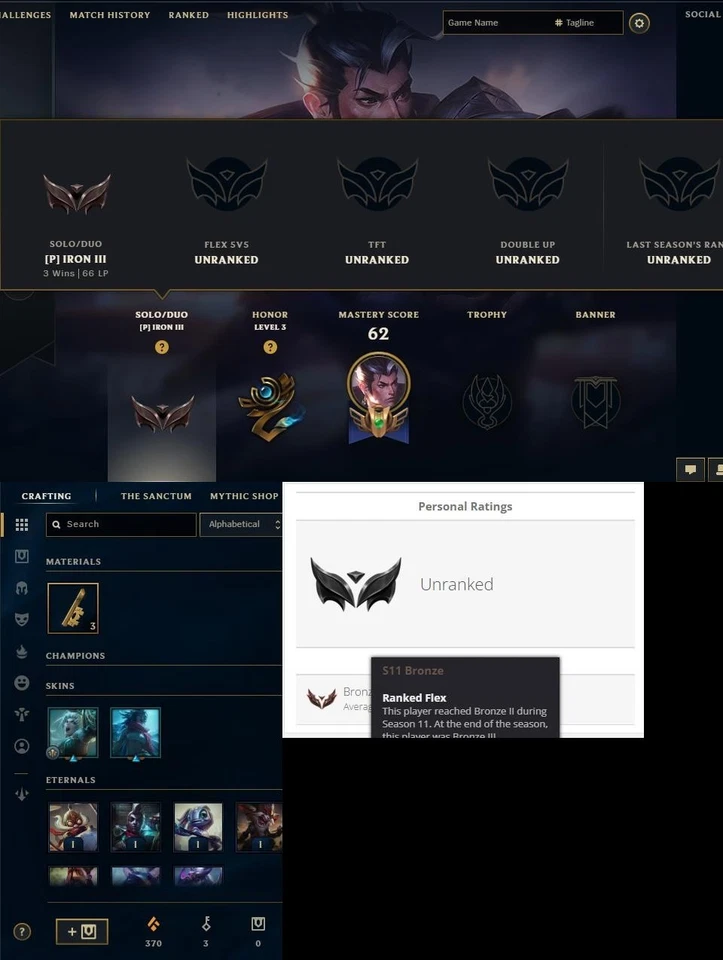 S15 EUW HIERRO 3 66LP 1511 BE 40+ abrazaderas | hierro 4 | bajo mmr | garantía de por vida Foto 1 de 1