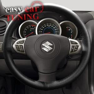 FÜR SUZUKI IGNIS 2000-2008 SCHWARZ ECHTLEDER LENKRADABDECKUNG NEU - Bild 1 von 2