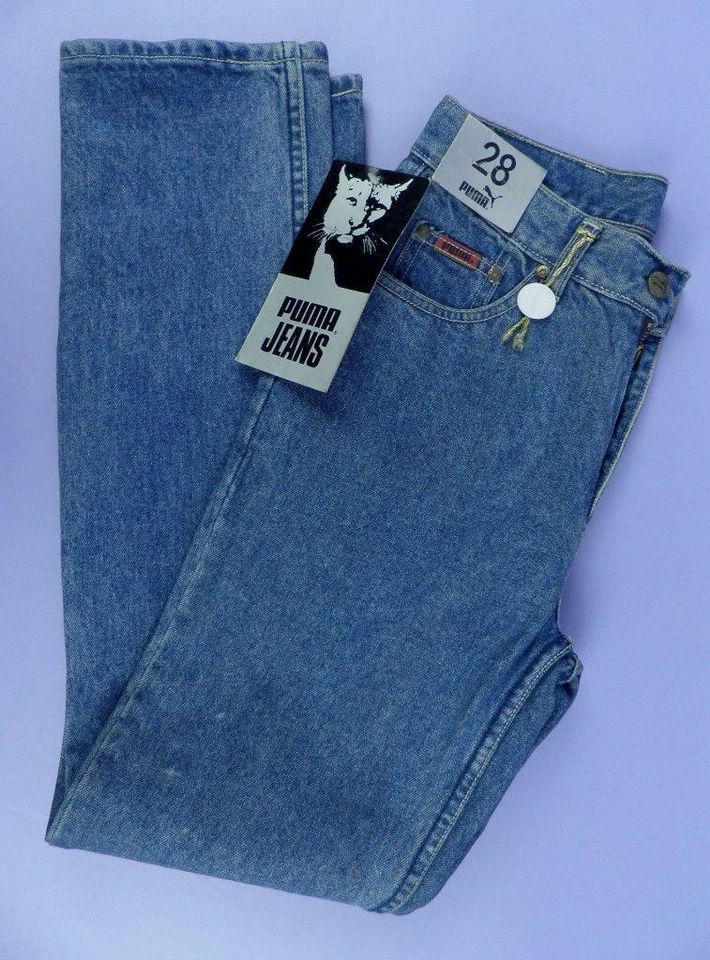 Pantalones de mezclilla azules True Vintage Puma Bronx ajuste cerrado 28" originales stock antiguo de la tienda Foto 1 de 1