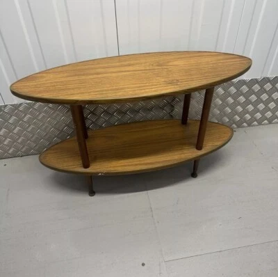 Midcentury Oval Table Two Tier Side Table Coffee Table MCM Midcentury Modern - Image 1 of 4