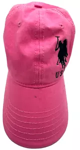 US Polo Association USPA 3 Pink adjustable hat w/ black logo OSFA - Picture 1 of 6