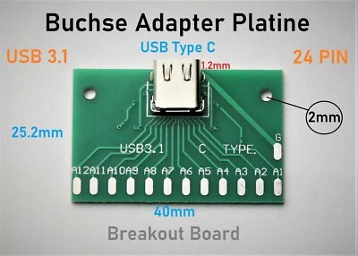 SATOR_STORY USB 3.1 Type C Buchse Adapter Platine Breakout Board Testplatine