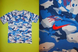 Camiseta LA CAMISETA NIKE (M) ¡PERFECTA!!! Azul Athletic Fit DRI-FIT MORO Camuflaje - Imagen 1 de 6