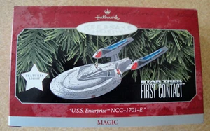 Star Trek First Contact Enterprise NCC-1701-E adorno iluminado sello 1998 - Imagen 1 de 5