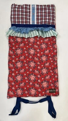 Saco de dormir Matilda Jane cama de rosas flores rojas volantes a cuadros niñas enrollable Foto 1 de 4