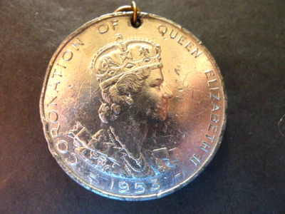 1953 QE2 Coronation Silvered Medal .. GC - Image 1 of 2