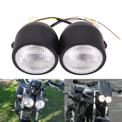 Lámpara doble de doble faro para motocicleta Harley Heritage Softail Dirt Bike Foto 1 de 4
