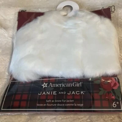 Nueva chaqueta de piel sintética American Girl Janie and Jack suave como la nieve para muñecas de 18 pulgadas Foto 1 de 3