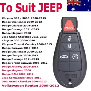 Complete Remote Key Fob To Suit JEEP CHRYSLER DODGE Grand Cherokee 433MHz id46 - Picture 1 of 4