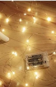 Paquete de 2 luces de hadas de alambre de cobre blanco cálido 4 m/49 funcionan con pilas - Imagen 1 de 1
