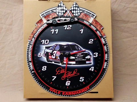 #3 Dale Earnhardt Racing Car Wall Clock w/Real Race Car Sounds Cover