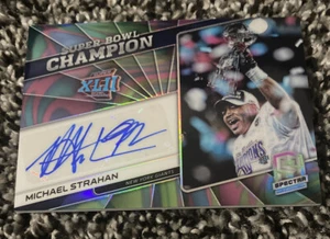 2019 Spectra MICHAEL STRAHAN Super Bowl Champion Marble Auto Autograph #1/4 - Picture 1 of 2