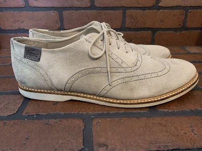 Lacoste Sherbrooke Brogue 2 Oxford Wingtip Beige Suede Size 12 - Image 1 of 4