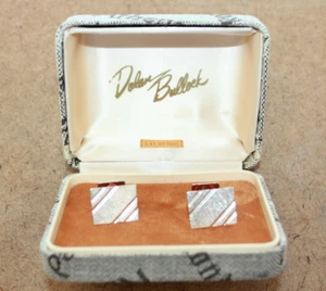 Vintage Dolan Bullock Sterling Silver Grooved Brushed Finish Cufflinks (045WES) - Picture 1 of 4