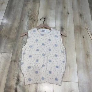 Chaleco suéter floral vintage United Colors of Benetton hecho en Italia - Imagen 1 de 7