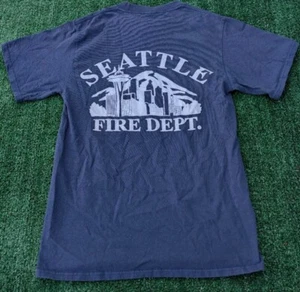 T-shirt Seattle Fire Department "Fire Boat Leschi" blu uomo taglia small USA - Foto 1 di 5