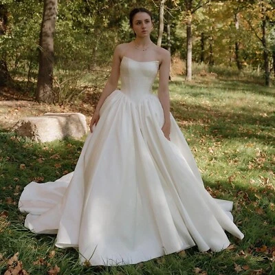 Flowy Satin Wedding Dress Ball Gown Bridal Gown Custom made 2-28W Pure Elegance - Image 1 of 4