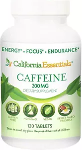 Caffeine Supplement (200 MG) Energy Booster, Promotes Mental Focus - Picture 1 of 8