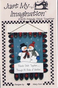 Quilts Snowman Friends Stick Together #303 Mary Kerr Vintage Pattern RARE - Picture 1 of 2