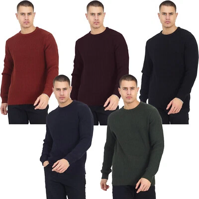 BRAVE SOUL MAGLIONE PULLOVER INVERNALE CORAGGIOSO SOUL GIROCOLLO DA UOMO CLASSICO CASUAL LAVORATO A MAGLIA