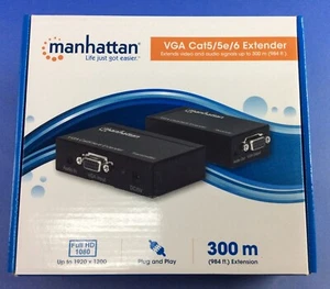 Manhattan - VGA Cat5/5e/6 Video & Audio Signal Extender 300m (984 ft) PN: 177344 - Picture 1 of 2