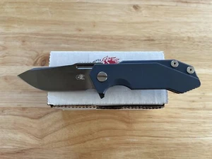 Rick Hinderer RHK Half Track Knife (Stonewash DLC, Battle Blue, Spanto, 20CV) - Picture 1 of 6