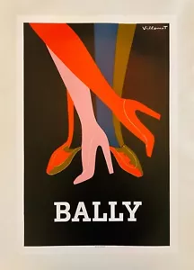 Bernard Villemot, c.a.1980s - Bally (Shoes) - Original Vintage Poster On Linen - Picture 1 of 12