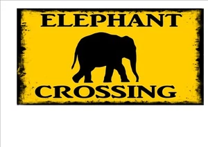 South African Style Road Sign Fun Road Sign Novelty Fun Elephant Crossing Sign - Picture 1 of 1