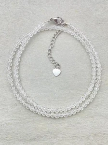 A++ Clear Crystal Quartz Faceted Round Gemstone Beads Necklaces 18'' Men & Women - Picture 1 of 12