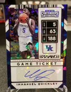 Immanuel Quickley Cracked Ice RC Variation Auto 6/23 🔥 Contenders Draft Picks
