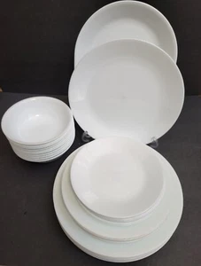 Large 42 pc Dinner Service Set for 10 Corelle Winter Frost Plates Platters Bowls - Picture 1 of 4