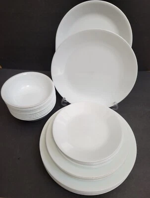 Large 42 pc Dinner Service Set for 10 Corelle Winter Frost Plates Platters Bowls - Image 1 of 4