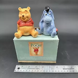 Large Winnie And Eeyore The Pooh Salt And Pepper Shaker Walt Disney - Picture 1 of 7
