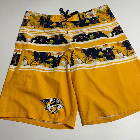 NHL Nashville Predators Hockey Mens Boardshorts Yellow Size Large Cover