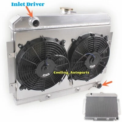 For 72-1986 Jeep CJ CJ5 CJ7 Chevy 350 V8 Swap 3 Row Aluminum Radiator+Fan+Shroud Foto 1 de 4