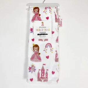 Princess Plush Toddler Throw Blanket Oversized 40" x 50" Castle Rainbows NWT - Picture 1 of 3