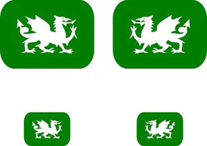 24 x Welsh Dragon Face Paint Body Art And Glass Etching stencils - Picture 1 of 3