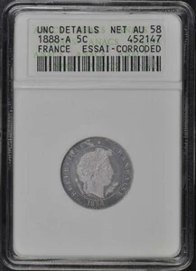 1888-A France Essai 5C ANACS Net AU58 - Picture 1 of 4