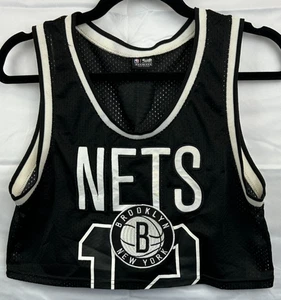 NBA Ultra Game Women's XS Brooklyn Nets Black Crop Top Jersey - Picture 1 of 5