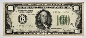 1928A $100 "Reedemable in Gold" Chicago Federal Reserve Note Fine - Picture 1 of 3