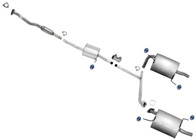 Exhaust System Resonator Dual Mufflers For Honda Accord 2006-2007 2Dr Coupe 3.0 - Image 1 of 4