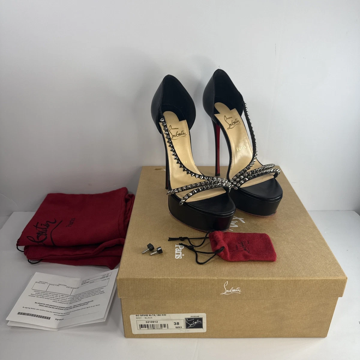 Christian Louboutin Black Heels for Women with Spikes for sale - eBay