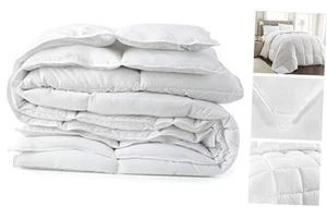Medium Warmth White Down Alternative Comforter Duvet Insert, Corner Tabs, - Picture 1 of 5