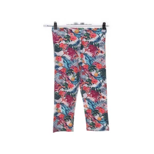 C&A, Leggings, Größe: 140, Weiß/Mehrfarbig, Baumwolle/Elasthan, Blumen #nmn - Bild 1 von 5