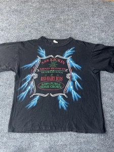 Men's VTG 90s USA Thunder Ass Kickin' Home Grown Weed TShirt XL 1990s American - Picture 1 of 12
