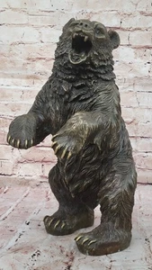 Estatua de mármol de bronce macizo 100 % oso negro Remington escultura estatuilla de vida silvestre - Imagen 1 de 10