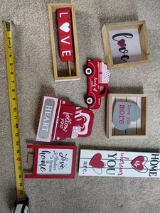 Valentine 7 Piece Tabletop Decor Lot Measurements In Picture - Picture 1 of 2